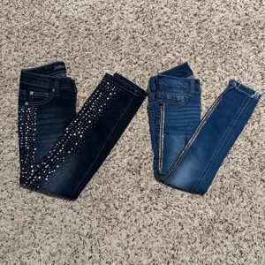 Justice girls size 7 rhinestone jeans bundle